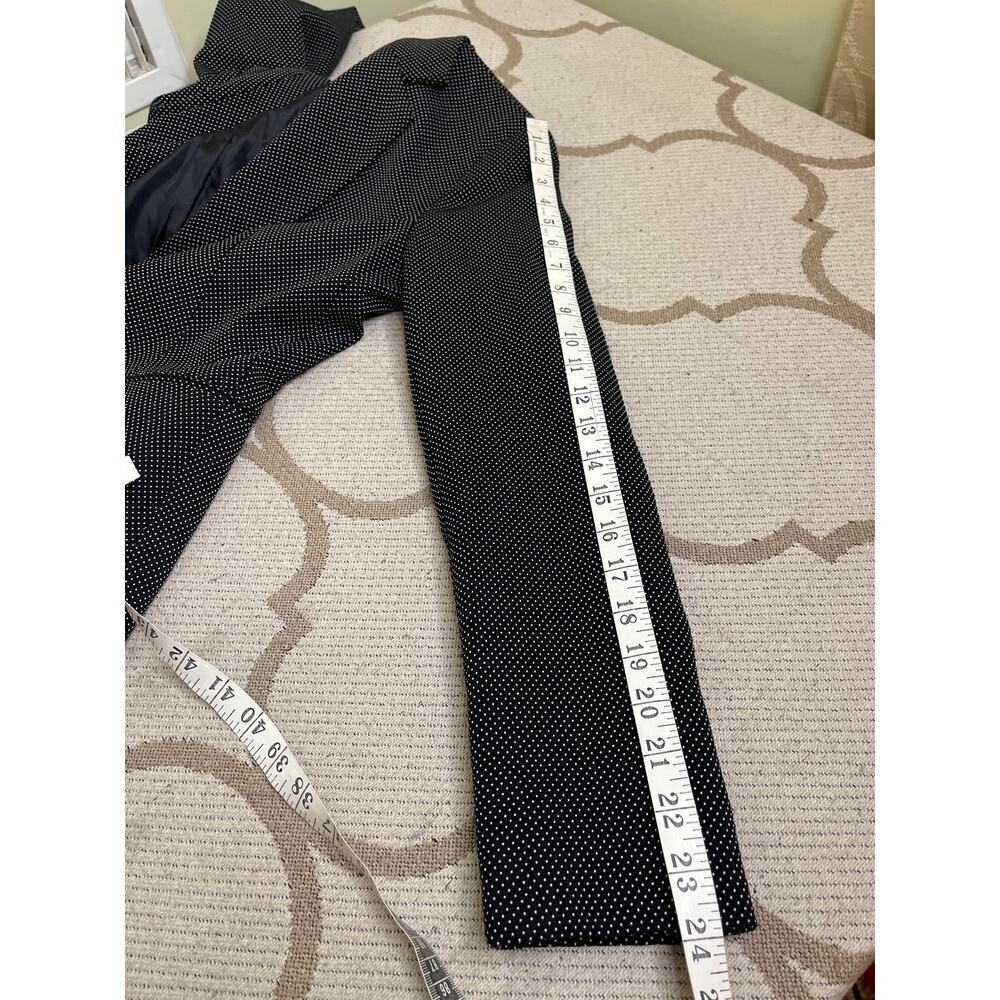 ZARA Woman’s Textured Weave Suit Jacket Blazer, Black/White polka dot, Size 4 - Picture 10 of 13